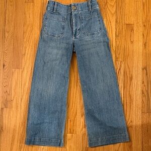 Maeve sz 25 The Colette Wide Leg Crop pants Light Blue Denim Jeans great cond